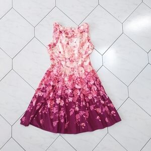 Danny & Nicole Pink Floral Cutout Dress Size 4